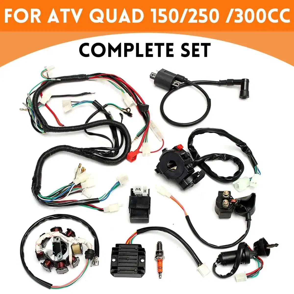 For 125cc 250cc 300cc Dirt Bike ATV QUAD ELECTRICS Razor CDI Wire Harness Stator Assembly Wiring Tools Set