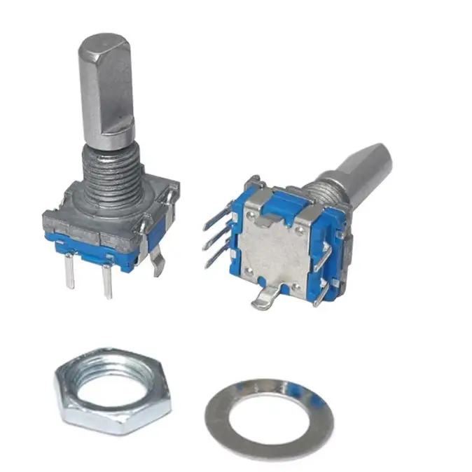 【5PCS】EC11 rotary encoder potentiometer reverse,shaped handle/axle, D-axis 15MM 20MM with switch 5 pins