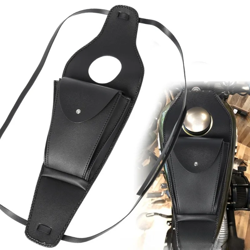 

New Motorcycle Fuel Tank Chap Cover Black PU Leather Panel Pad Bib Bra Bag for Harley Sportster Iron 883 1200 XL