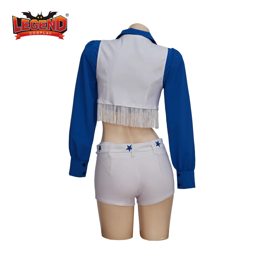 Disfraz de porrista para mujer, conjunto de Top y pantalones cortos sexys para reunión deportiva de la chica de la escuela secundaria de los Dallas Cowboys