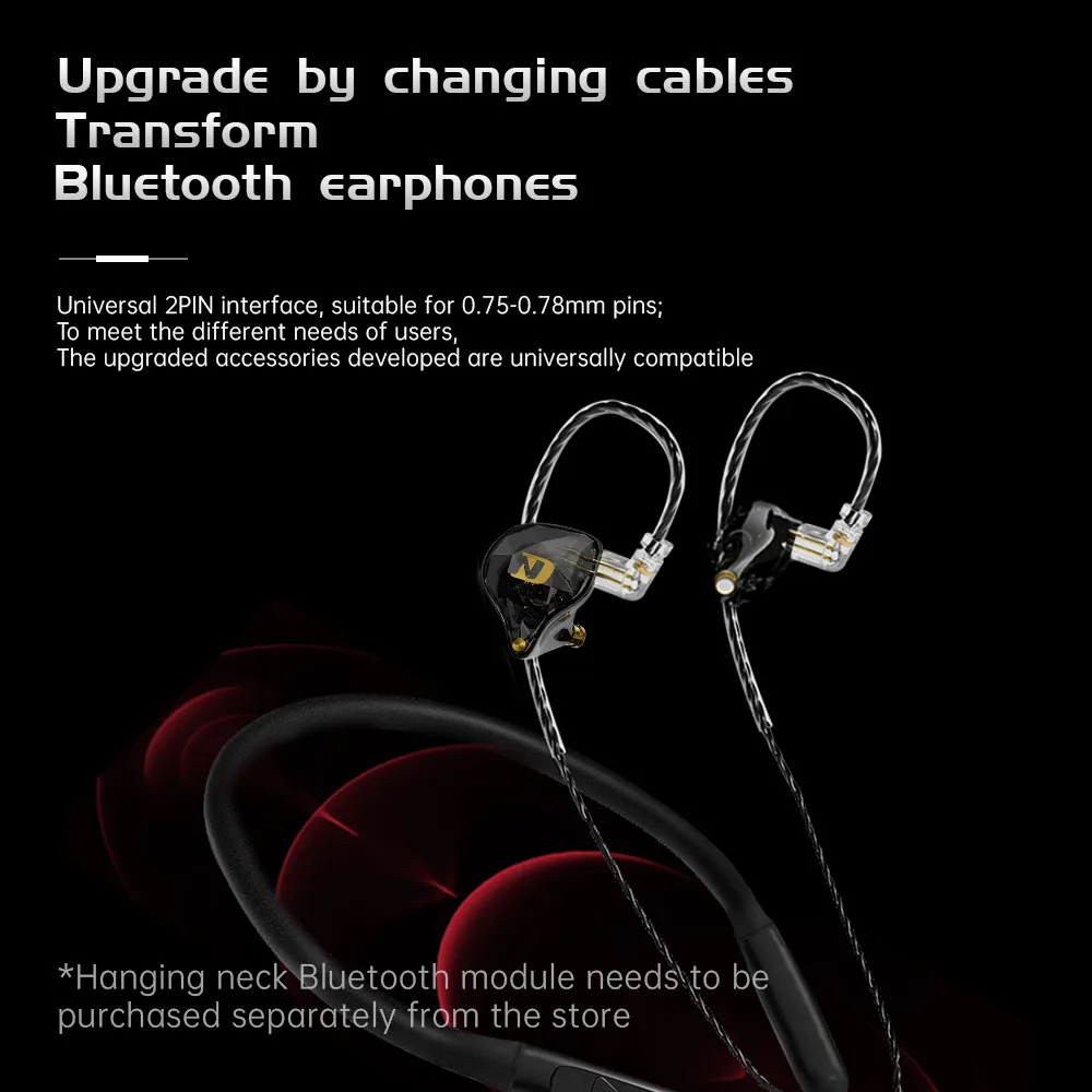 ND NX2 หูฟังแบบมีสายแบบไดนามิกหูฟังชนิดใส่ในหูไฮไฟสเตอริโอ Bass Monitor หูฟังหูฟังกีฬาชุดหูฟังตัดเสียงรบกวน