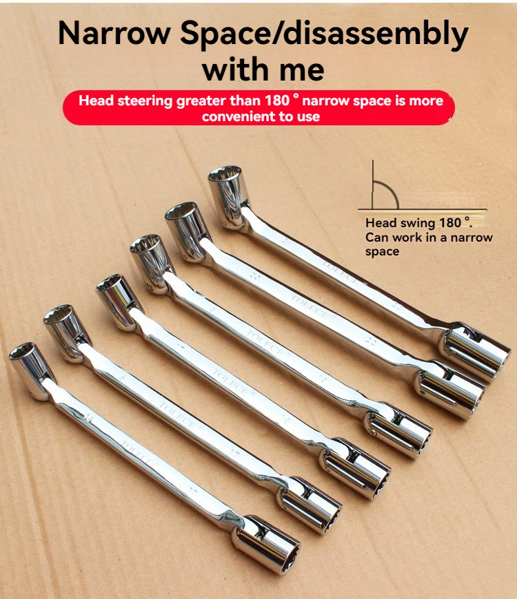 8-23 مللي متر متري مزدوج نهاية الأنابيب مفتاح بانة أداة إصلاح السيارات 12 نقطة PT رأس دوار CRV الصلب أداة مجموعة الشدات أداة السيارة مجموعة #2