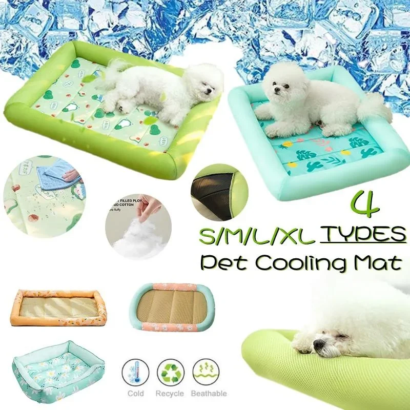 

S/M/L/XL Summer Cooling Pet Dog Mat Pet Ice Pads Cat Dog Mat Pet Kennel Reusable Dog Pee Pad Pet Supplies（1 PC）