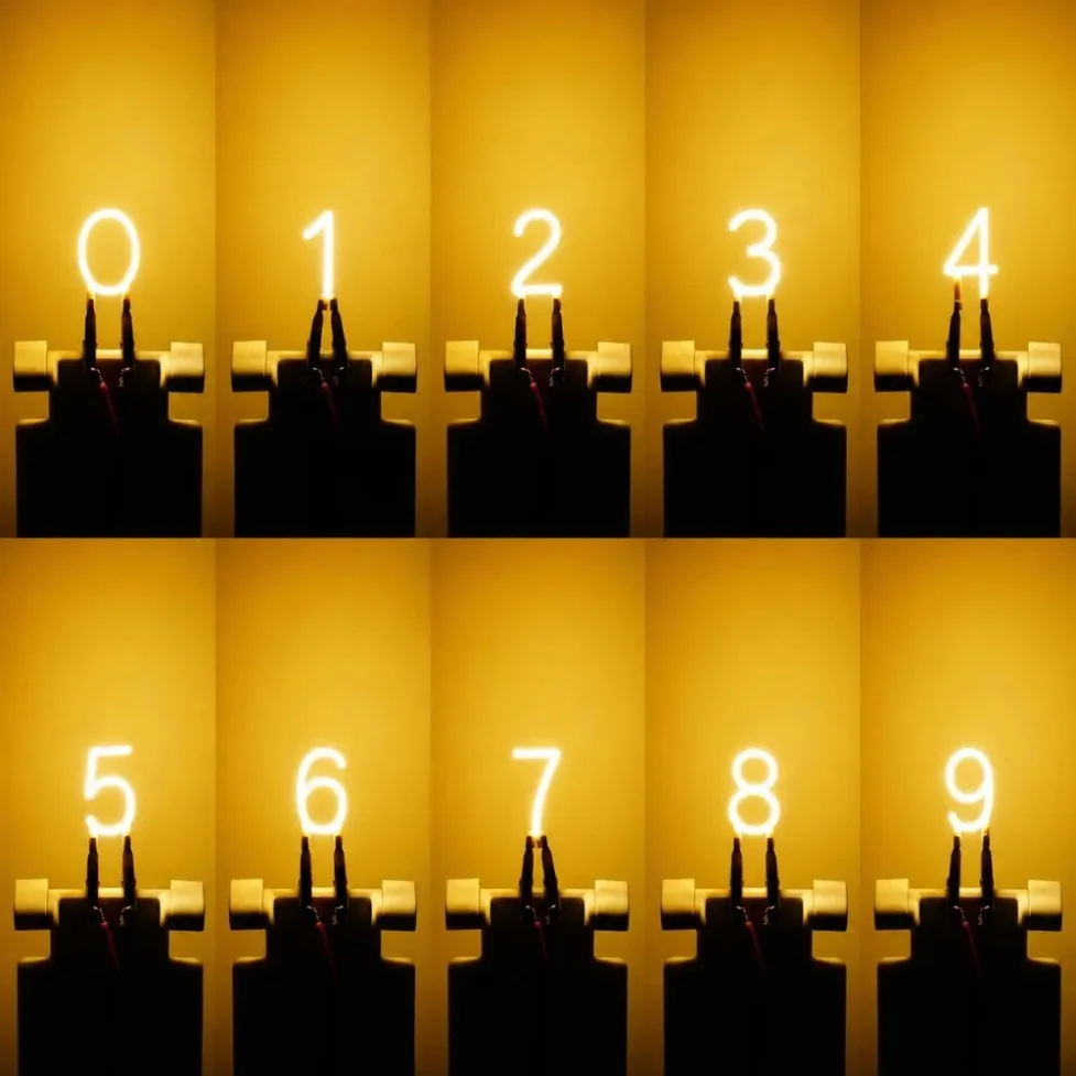 DC3V 0-9 Any Combination LED Filament DIY Maths Enlightenment Lamp Apartment Studio Anniversary Christmas New Year Holiday Decor