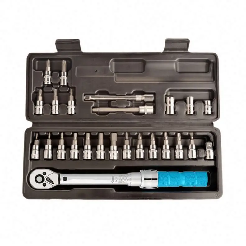 Tebak Cheap Bicycle Torque Wrench Preset Adjustable Torque 1/4 2-24NM Ratchet Wrench Set Bicycle Repair Tool