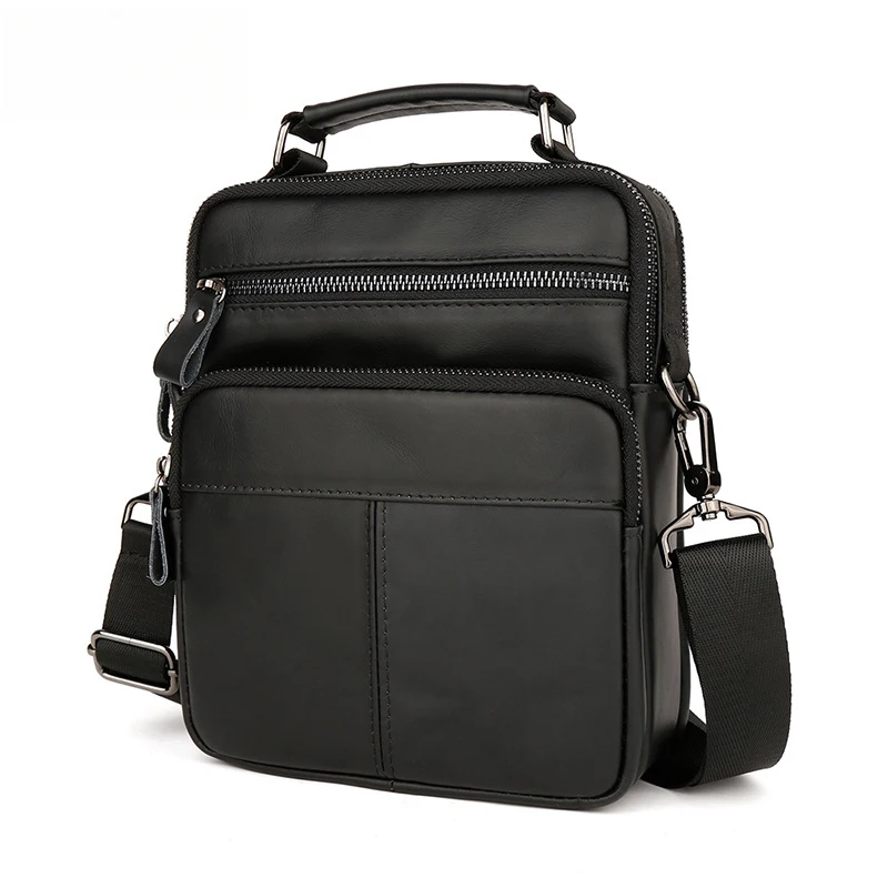 Retro single-shoulder leather men's bag, crossbody bag made of top-grade cowhide, suitable for business and casual wear for men.