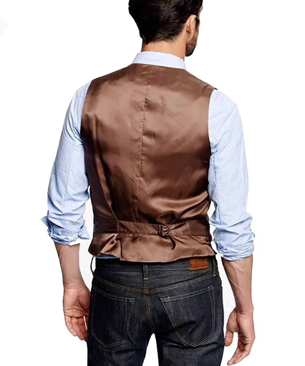 Herren anzug Weste Slim Fit V-Ausschnitt Woll spleiß westen Fischgräten muster Steampunk Weste Business Groom smen Anzug Weste