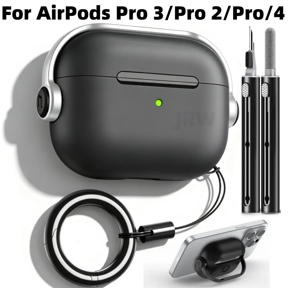 For AirPods Pro 3/Pro 2/4 with Stand Lock Case with Keychain Music Boys Design Shockproof Protective Case for AirPods 4/Pro3/Pro
