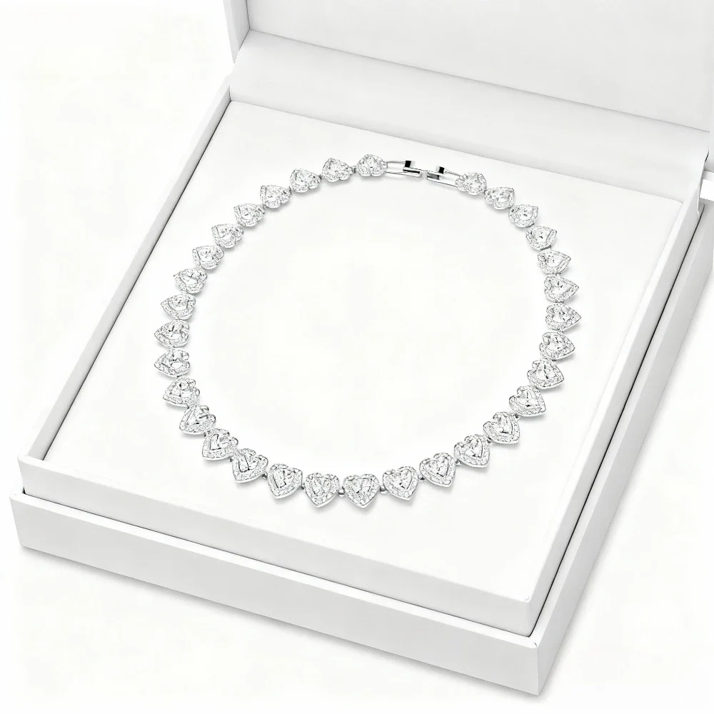 

2025 trendy accessories Chain - shaped Heart - shaped Zircon - inlaid, Love as an Eternal Declaration of Layered Starlight