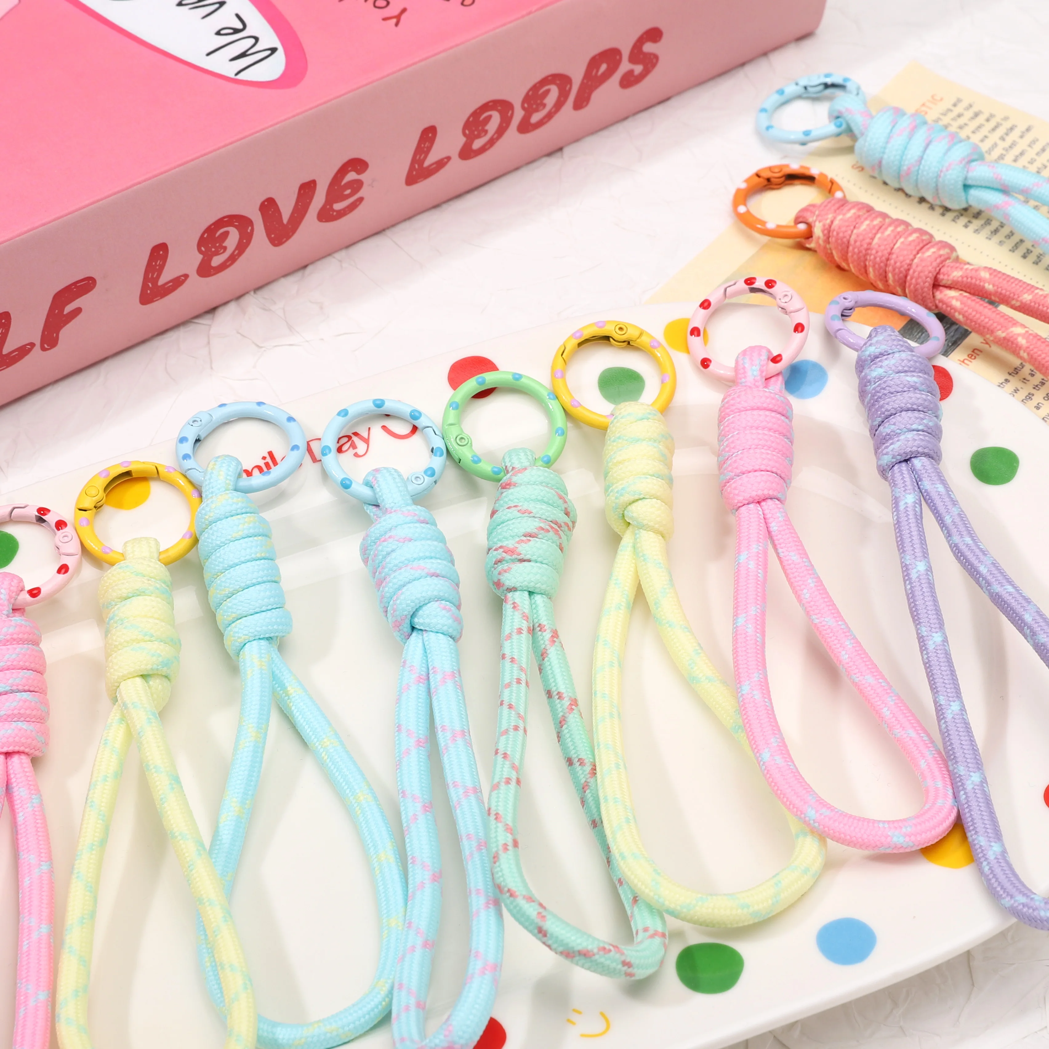 1pc Polyester Phone Strap 14.5cm Multicolor DIY Jewelry Making Supplies for Bags Lanyards Zippers Earbuds Cases