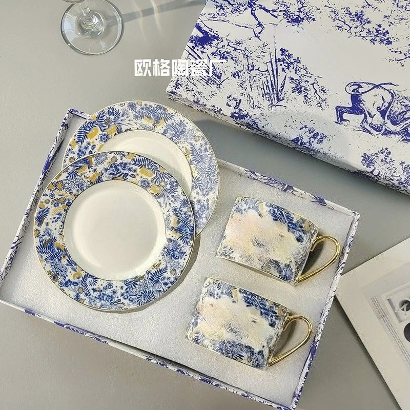 

Посуда Кофейные чашки из костяного фарфора с блюдцами Чайные чашки Идеально подходят для ежедневного освещения Офис Послеобеденный чай Домашняя столовая и