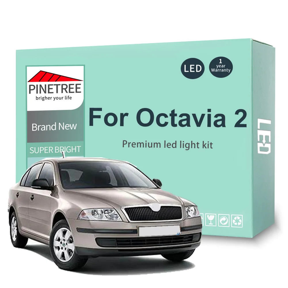 Zestaw do oświetlenia wnętrza Canbus Led do Skoda Octavia 2 1Z 1Z3 1Z5 RS Sedan Combi 2005-2012 Map Dome Trunk