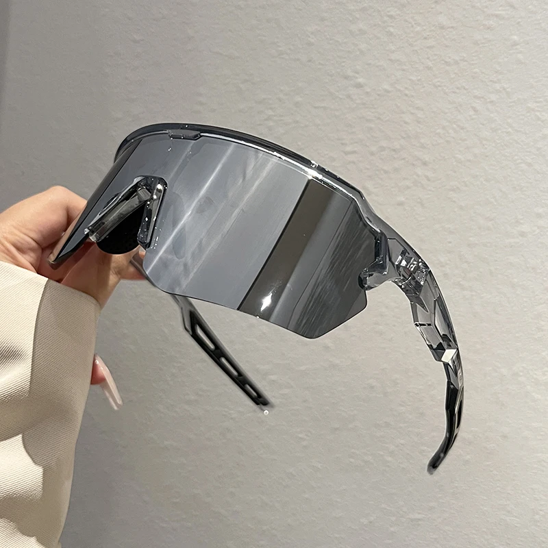 KAMMPT Oversized Sports Sunglasses Men 2026 New Semi-rimless Mirror Outdoor Cycling Goggle Trendy Coated Windproof Sun Glasses