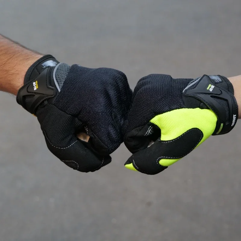 SUOMY Breathable Full Finger Racing Motorcycle Gloves Quality Stylishly Decorated Antiskid Wearable Gloves Large Size XXL Orange