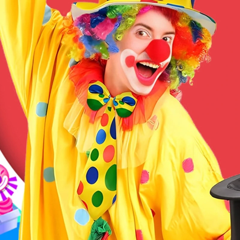 costumes Clown, coiffure Clown colorée, bandeaux Clown avec cravate, HXBA