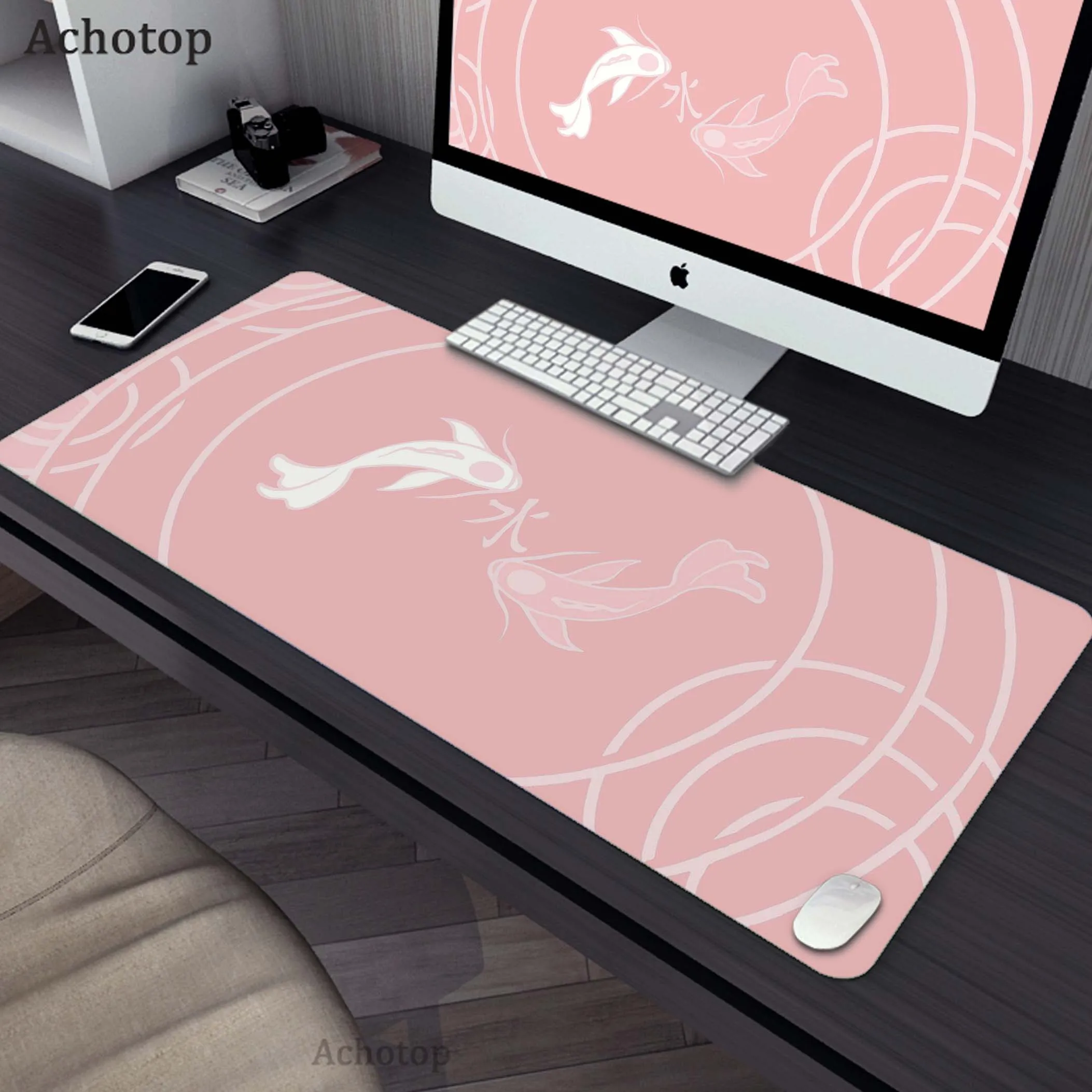 

Gaming Mousepad Large Gamer Mousepad Computer Desk Mat Yin Yang Koi Fish Pattern Mouse Mat Rubber Keyboard Pads Gamer Desk Mat