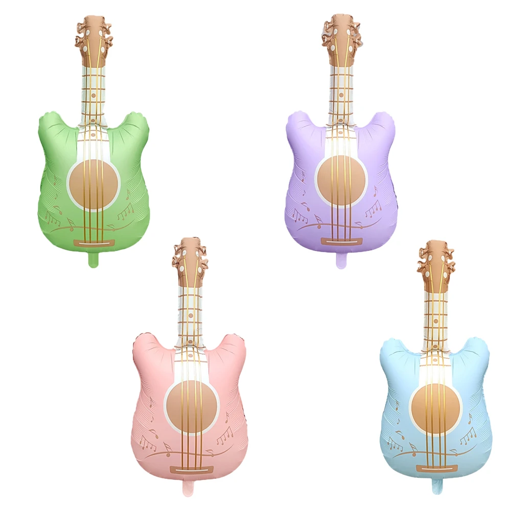 1 Stück/4 Stück Folienballons in Rockgitarrenform, geeignet für Disco-Partys, Geburtstage, Musikthemenveranstaltungen, Duschfeiern