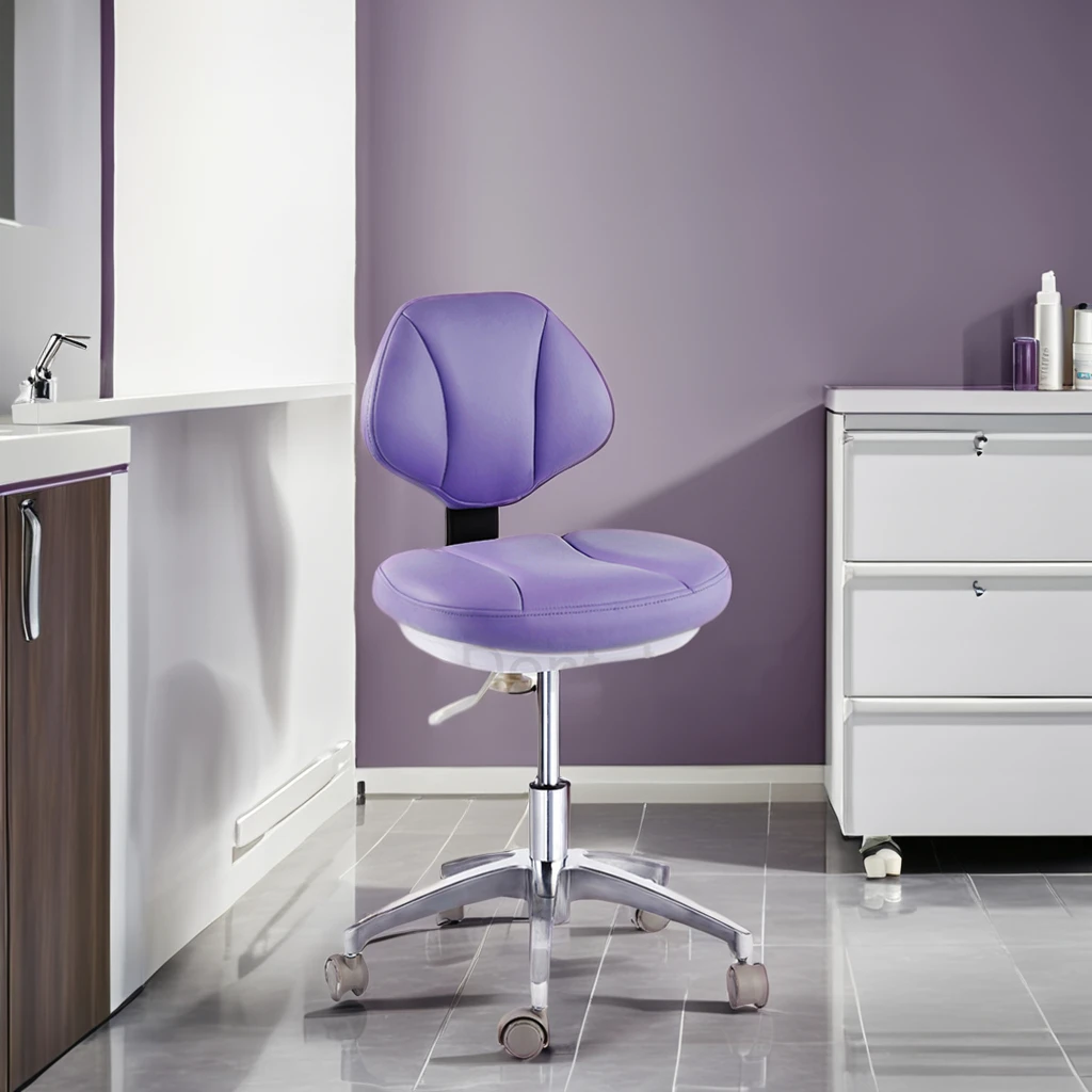 Chaise de technicien économique Anteeth pour salons de beauté, couleur blanche, cuir PU, tabouret dentaire, mobilier de salon, chaise de dentiste