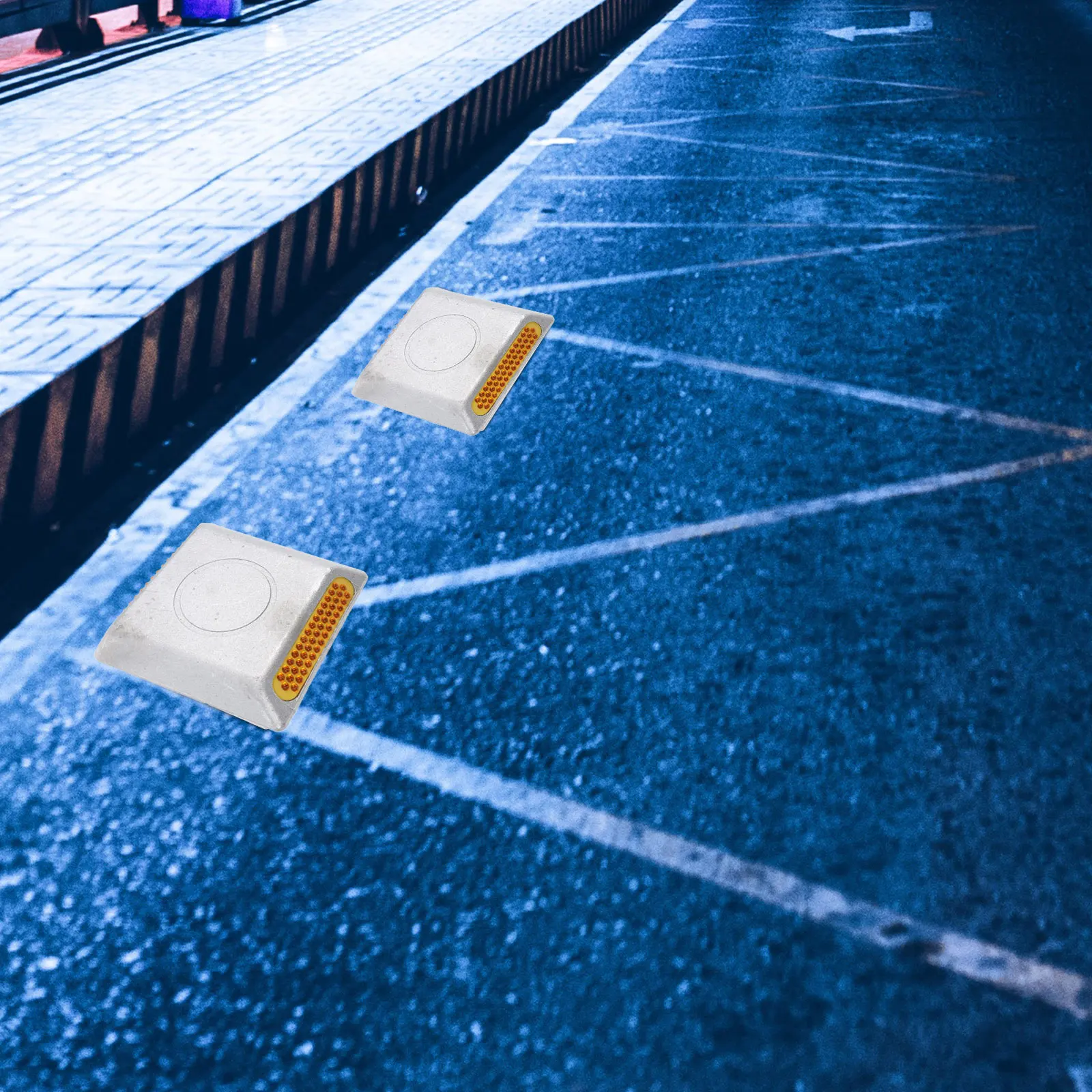 Reflective Driveway Markers Aluminum Road Reflectors For Highway Parking Lot Outdoor Safety Night Visibility Traffic