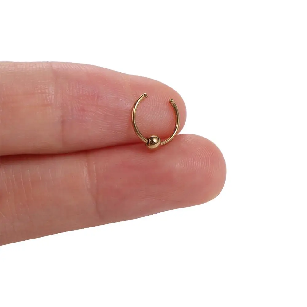 Goth Metal Fake Nose Septum Rings Bead Geometric Multicolour Nose Rings Clip Nightclubs