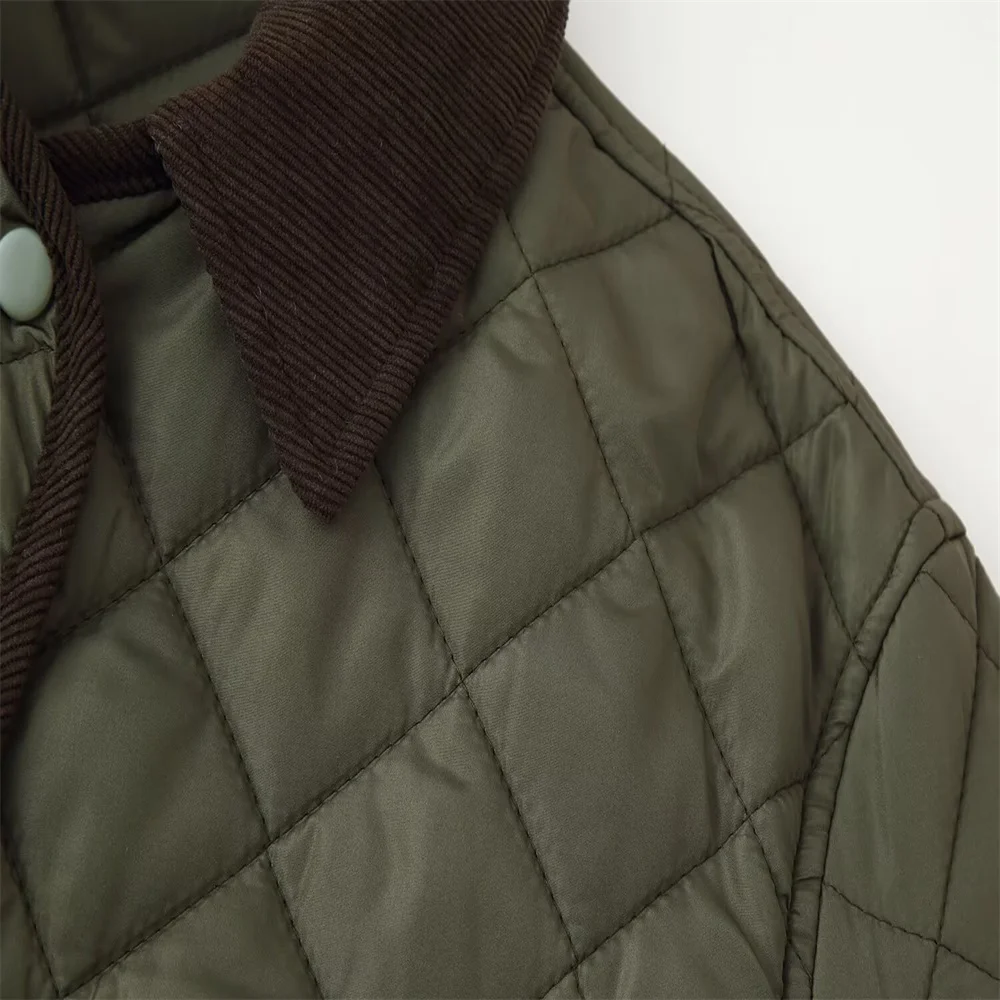 الشتاء المرأة نمط جديد 2025 عارضة الماس شبكة مبطن طوق سترة قطن دافئة فضفاضة #5