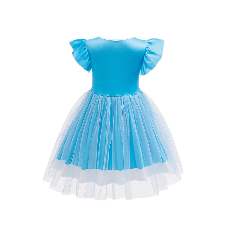 2026 Girls Princess Dress with Crown Earrings Set Kids Cosplay Costume Birthday Party Halloween Fancy Dress Up Gift Dress Suit