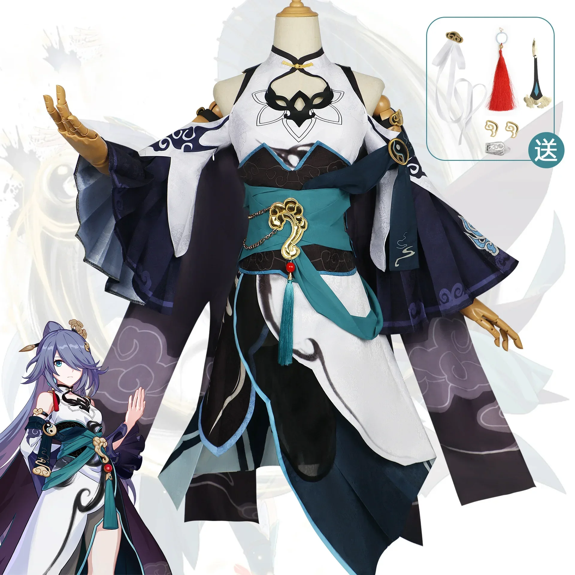 

Jogerli Honkai Impact 3rd Fu Hua костюмы для косплея игровой набор для ролевых игр в национальном стиле Cos костюм ткань