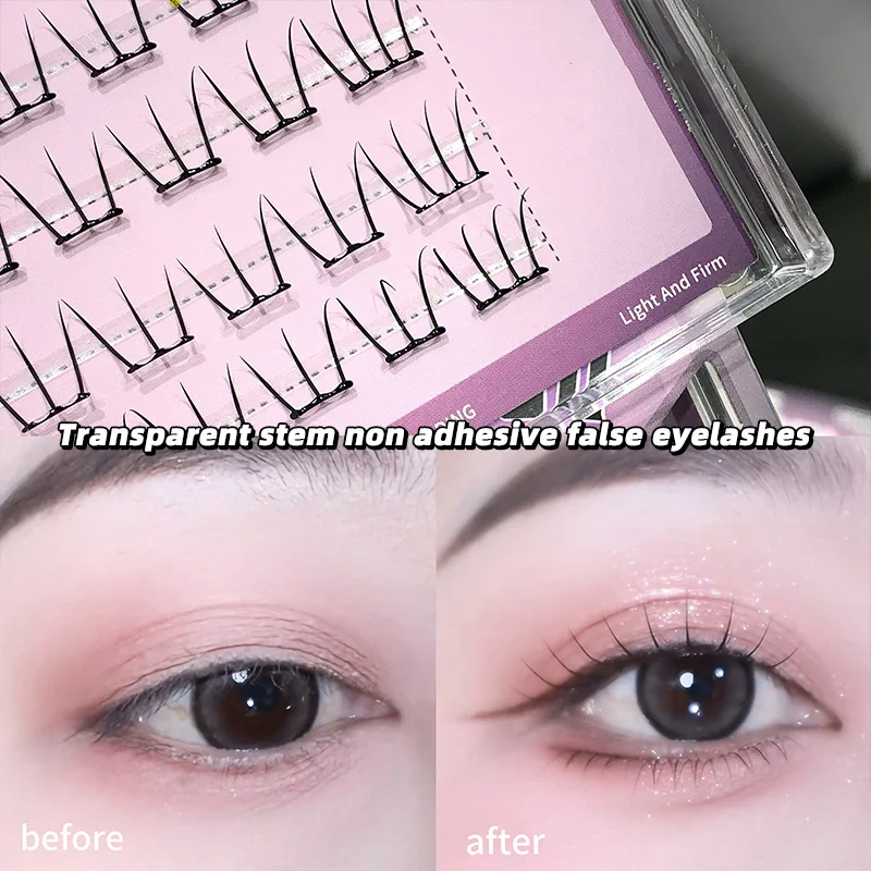 Gege Bear K-pop Lash Without Glue - Natural & Fluffy, Instant Eye-Enlarging, Wearable for No-Makeup Look, Lightweight & Curly
