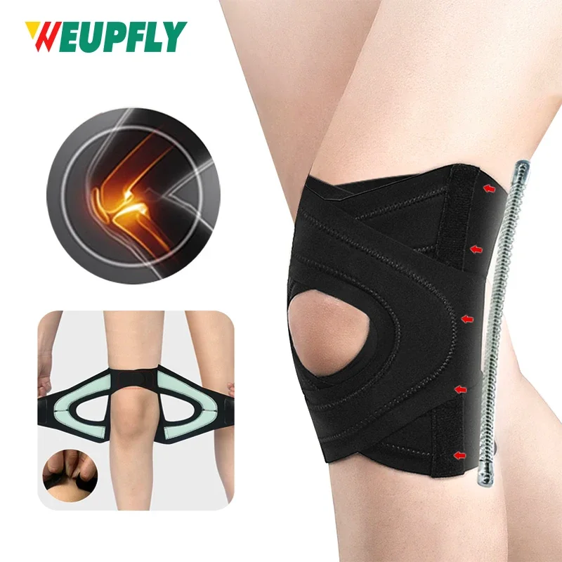 

1/2 шт. коленный бандаж для женщин и мужчин, компрессионный коленный рукав с двусторонними стабилизаторами, поддержка колена для разрыва слизи, тяжелой атлетики