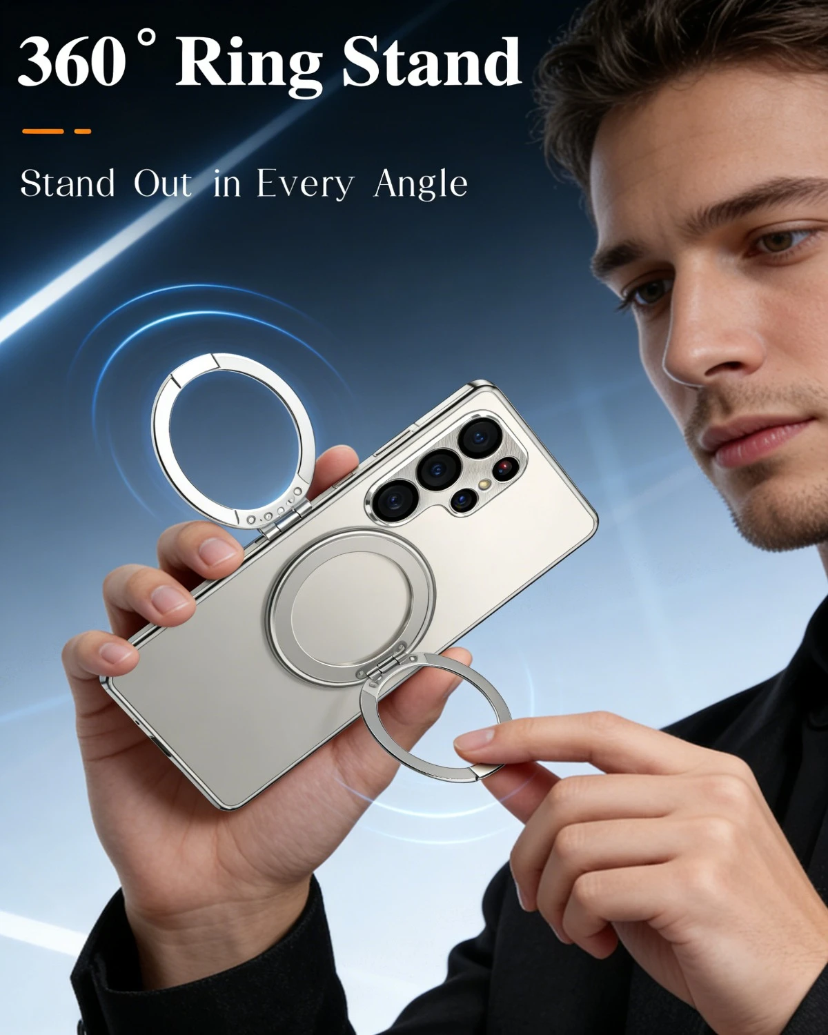 

Чехол-держатель с кольцом 5G Magsafe, магнитный чехол для телефона 360 ° Полноэкранный защитный чехол для Samsung Galaxy S25 Ultra, чехол от падения