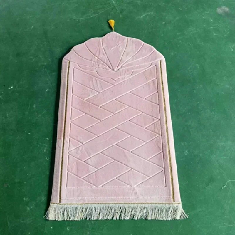 Alfombrilla de franela de Color sólido para adoración, alfombrilla suave Irregular antideslizante para oración musulmana de Ramadán, regalos