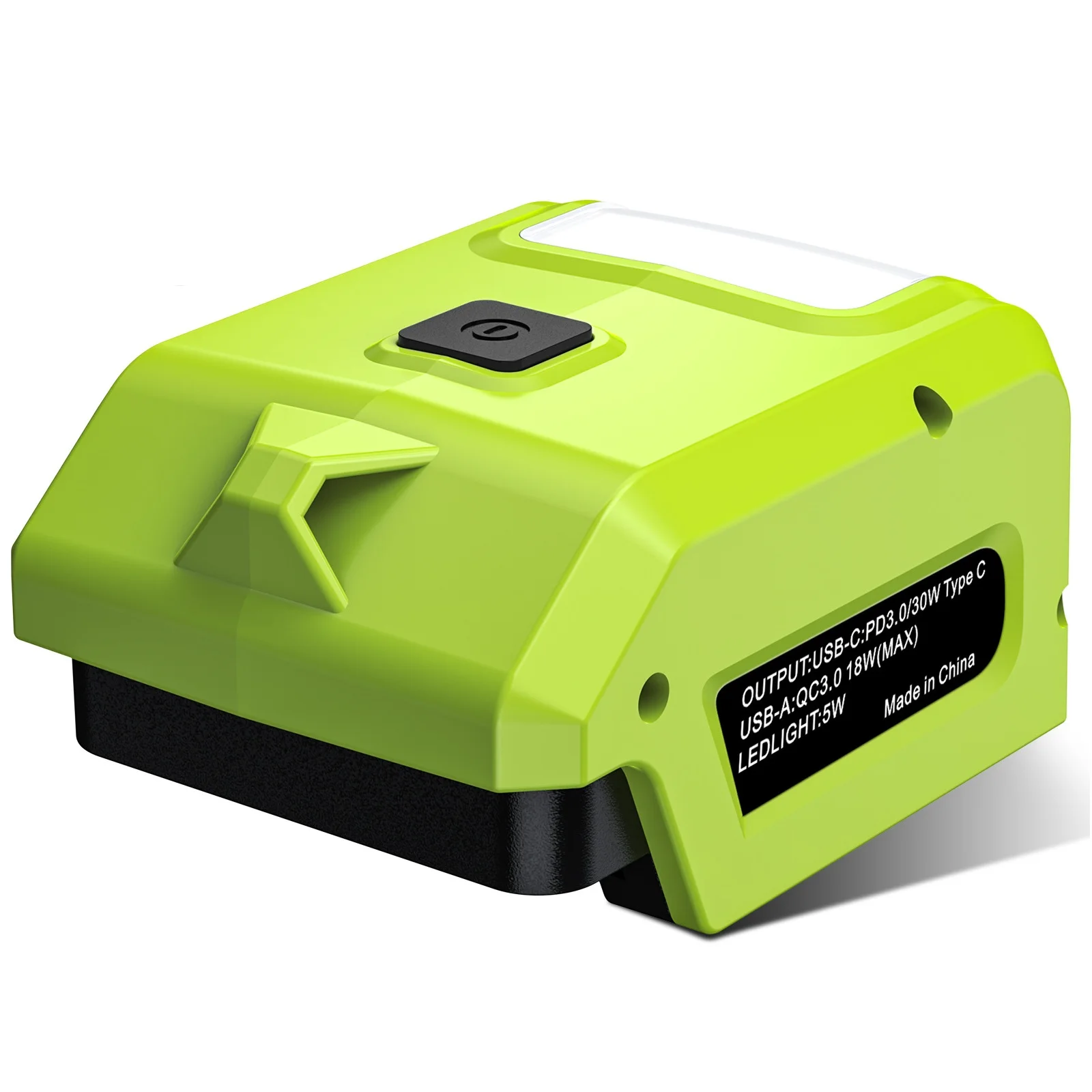 

LED Work Light Battery Adapter for 40V Batteries Quick USB Charging for Mobile Devices Fits For OP4030 and OP4015