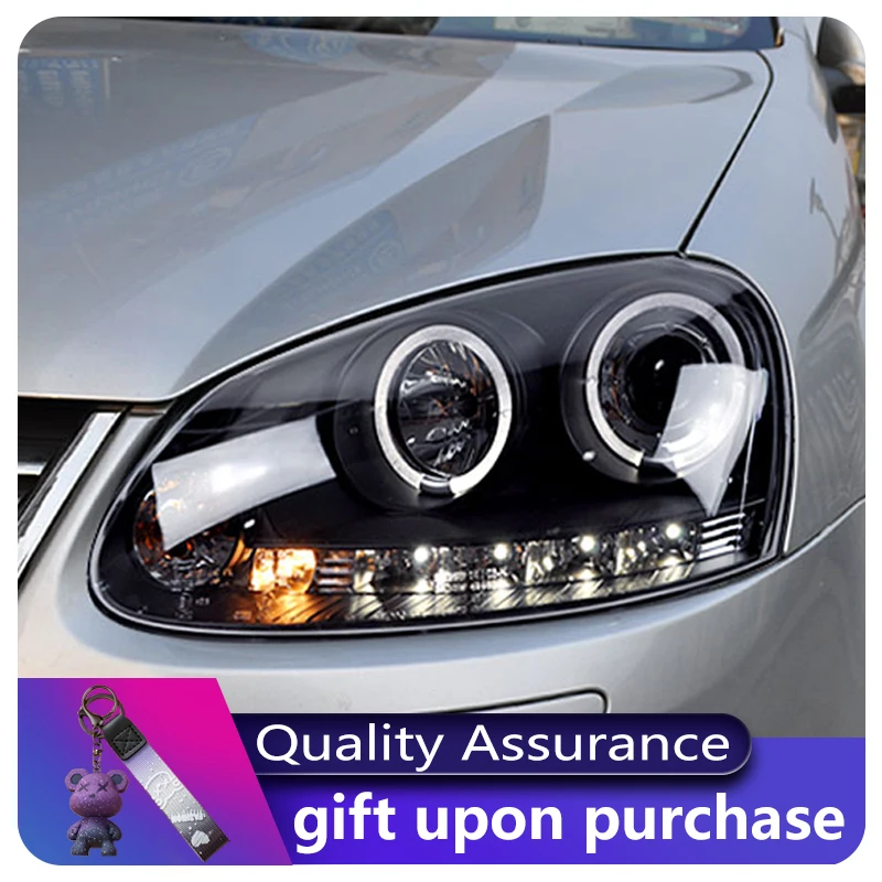 

2 PCS Headlight For Volkswagen VW Jetta Sagitar Golf5 2007-2011 Front Lamp Projector Lens DRL LED Turn Signal Car Accessories