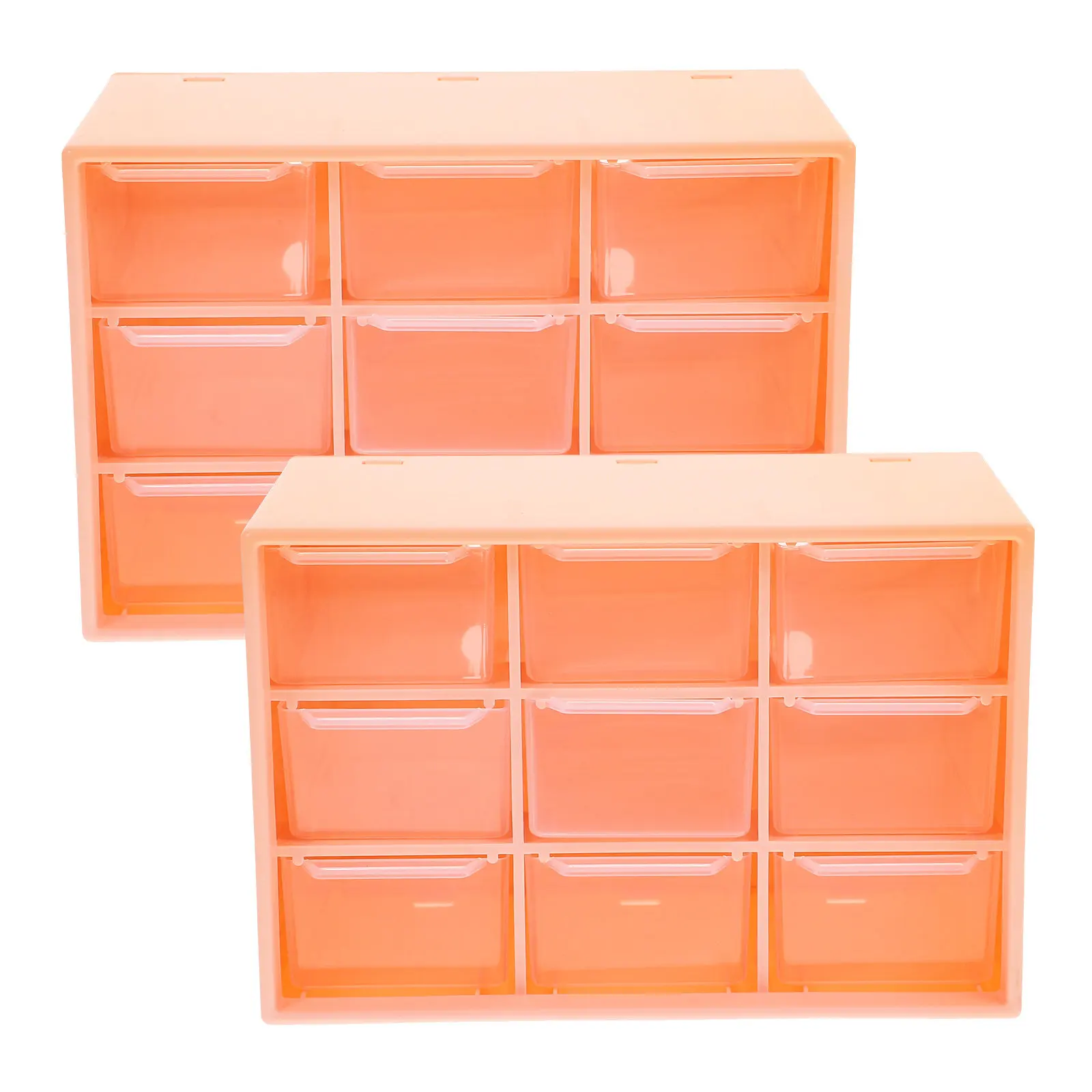 2Pcs Desk Drawer Organizer Clear Layered Desktop Storage Box Compact Small Organizer for Office Supplies Pens Headphones