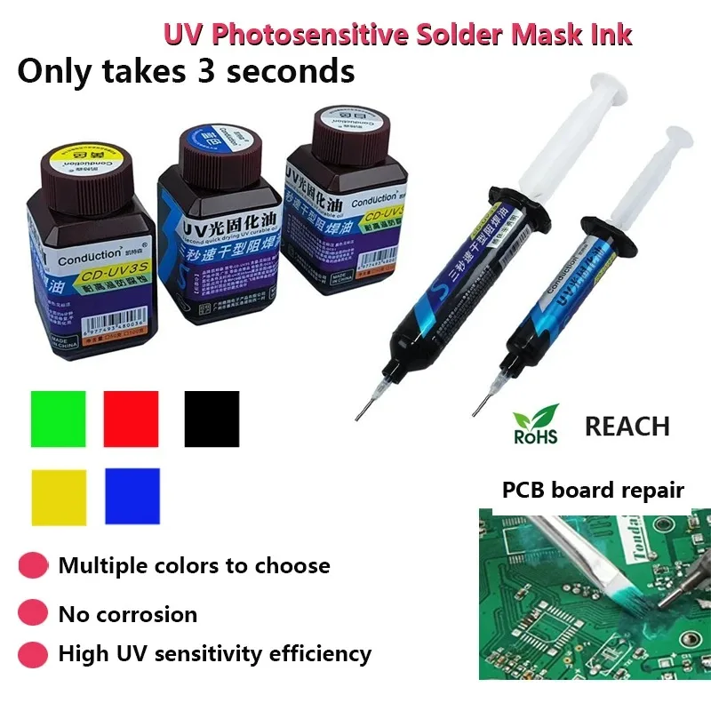 3 Seconden Sneldrogend UV Lichtgevoelig Soldeermasker Inkt BGA PCB Printplaat Verf Olie Lassen Flux Voorkomen Corrosieve Arcing