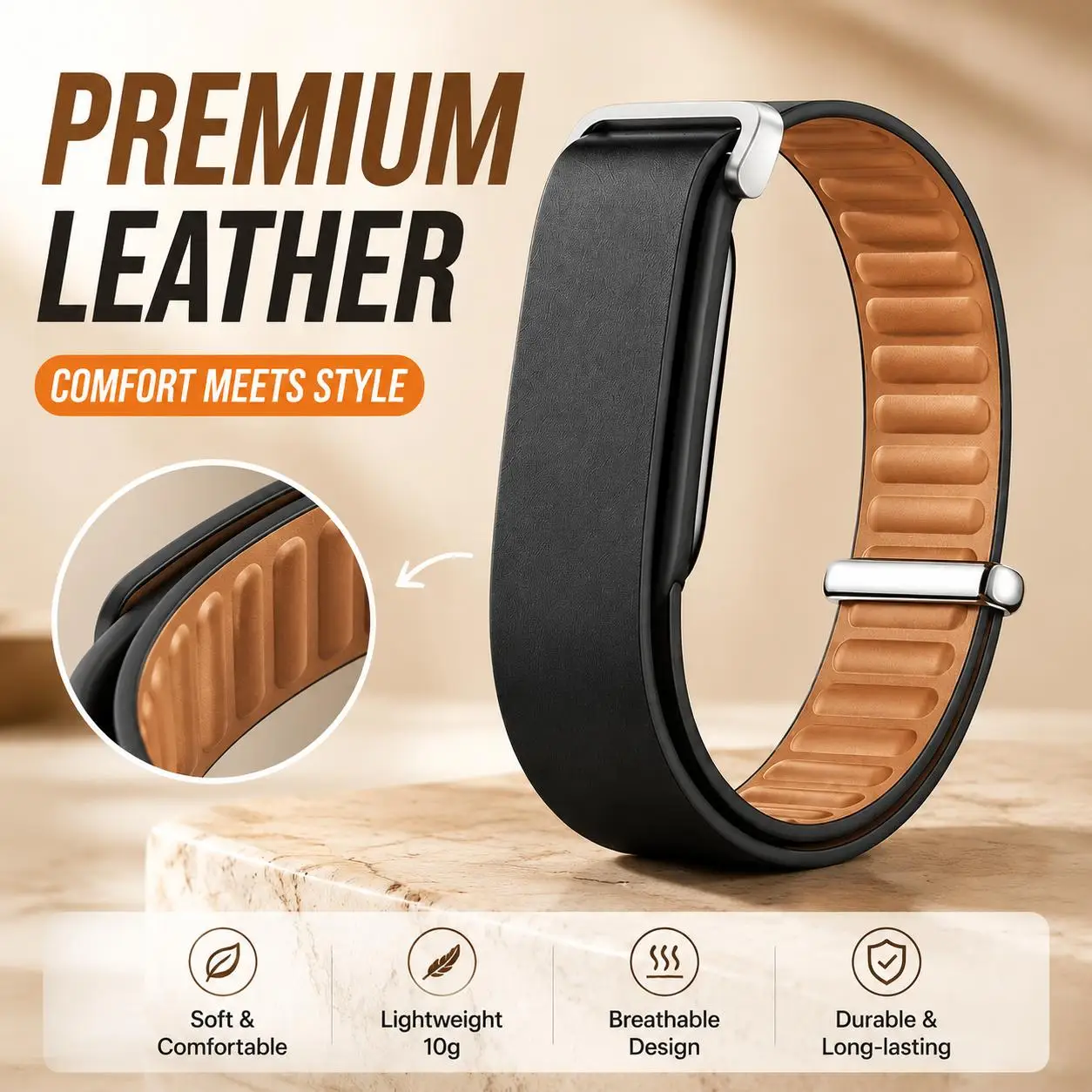 Leather Band For Google Fitbit Air Lightweight Loop Strap Wristband Replacement Smartwatch Belt
