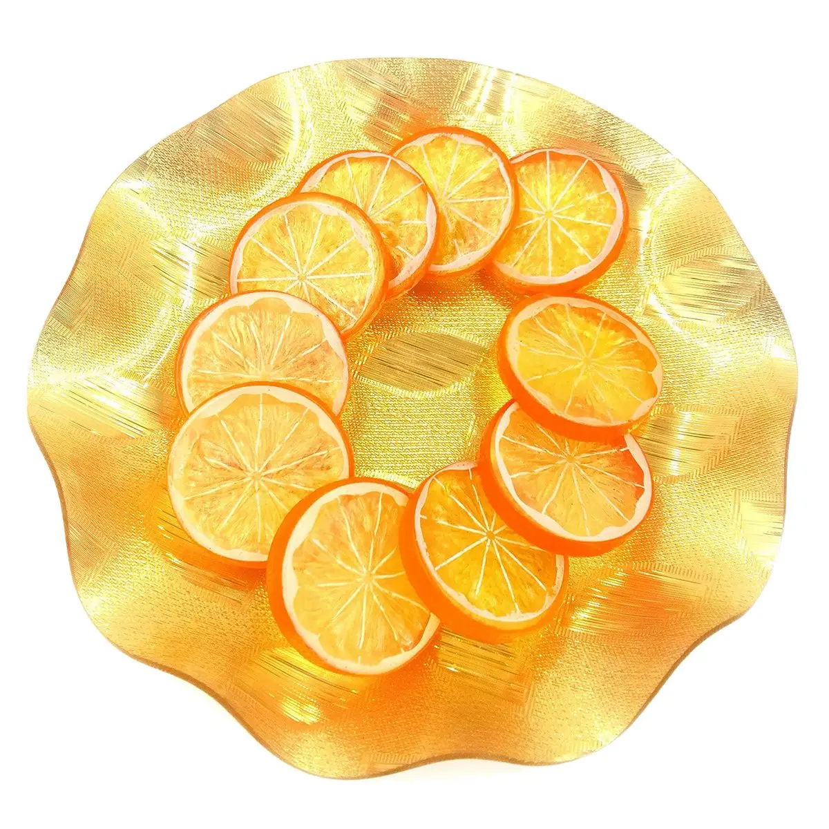 10 Pcs Fake Lemon Slice Artificial Fruit Highly Simulation Lifelike Model for Home Party Decoration Orange