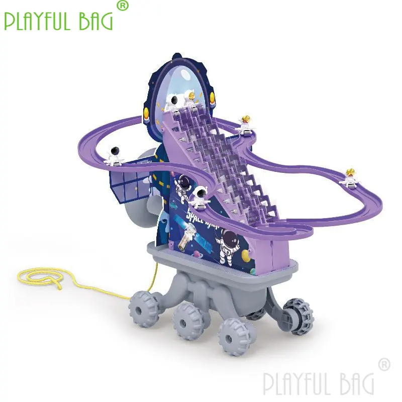 

Parent child interaction DIY puzzle astronaut stair climbing electric track slide children's toy boy girl birthday gift yd09