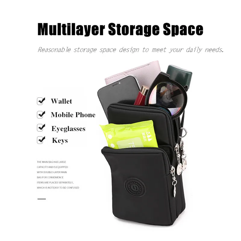 Mobile Phone Bag Women's Crossbody Oxford Fabric Small Bag Vertical Style Mini Wallet Wrist Bag view 2