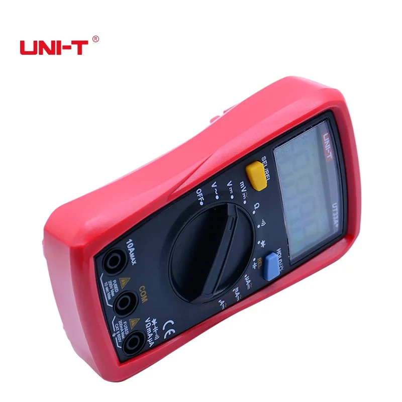 UNI-T UT33A +/B +/C +/D + مقياس رقمي متعدد المدى التلقائي 600 فولت LCD أقصى عرض 1999 التيار المتناوب تيار مستمر الجهد الحالي السعة تستر