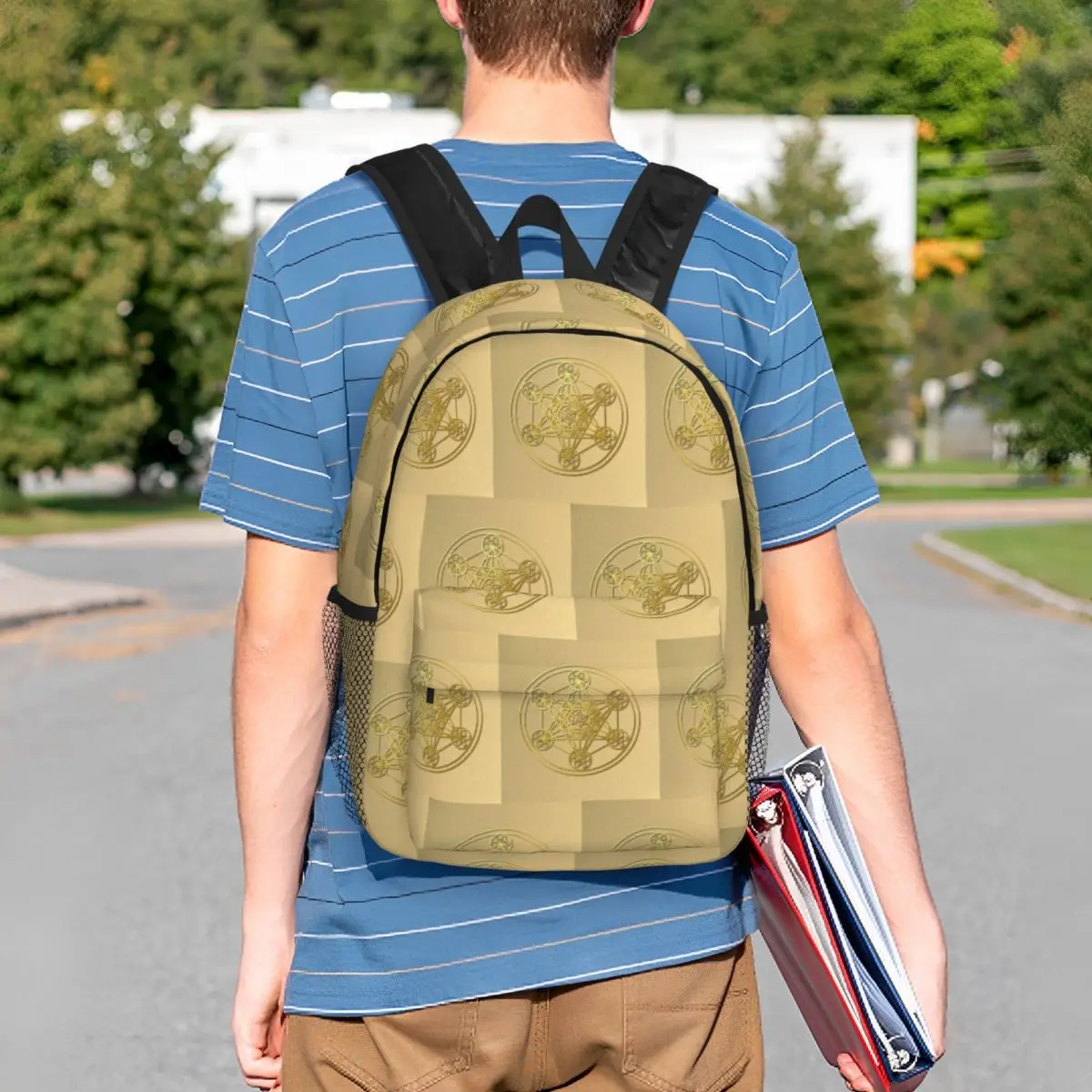 Metatron Cube Sacred Mandala Healing Amulet Backpack Student BookBag Boys Girls School Bag Computer Shoulder Bags