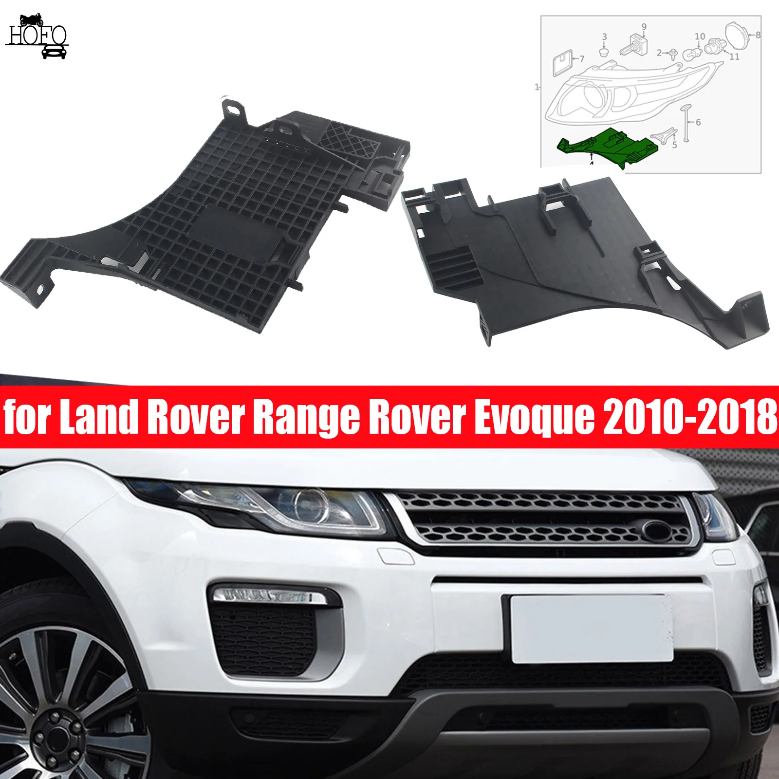 

For Land Rover Range Rover Evoque 2010-2018 Headlight Bracket Beam Mount Support Car Body Accessories LR025744 LR044484