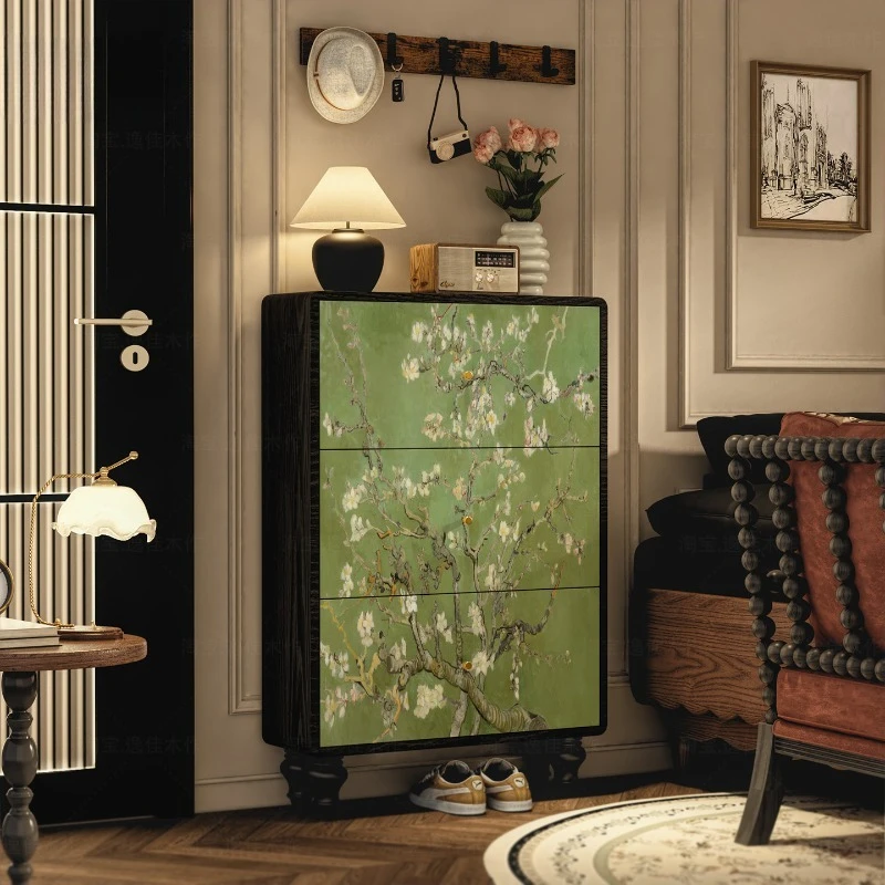 Zapatero de Madera Verde Moderno para Entrada, Organizador de Zapatos que Ahorra Espacio, Mueble Zapatera Organizador para el Hogar