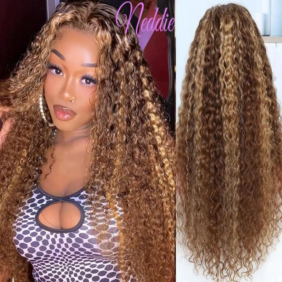 

Curly Human Hair Wig 30 Inch Highlight HD Lace Frontal Wig 13x6 Deep Wave 100% Choice For Women Cheap Wigs On Sale Clearance