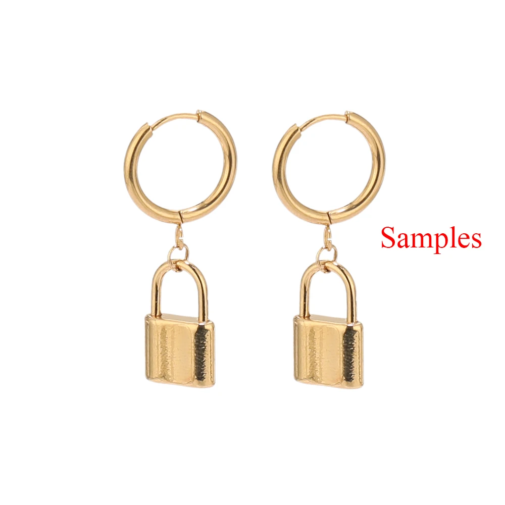 10pcs Stainless Steel Gold Color Plated Huggie Earrings Hooks with Loop Ear Post Jump Ring for DIY Jewelry Making Findings