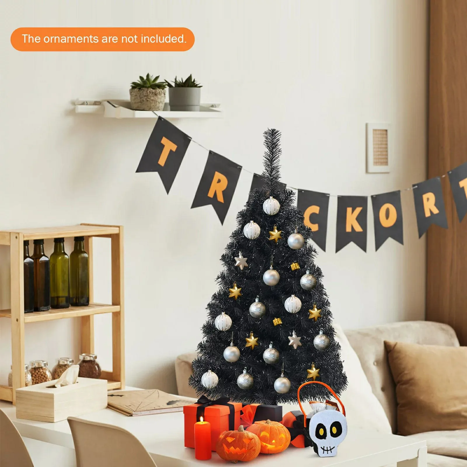 

Artificial Black Christmas Tree Encrypted PVC Material Lights Christmas Decorations Christmas Atmosphere Decorations