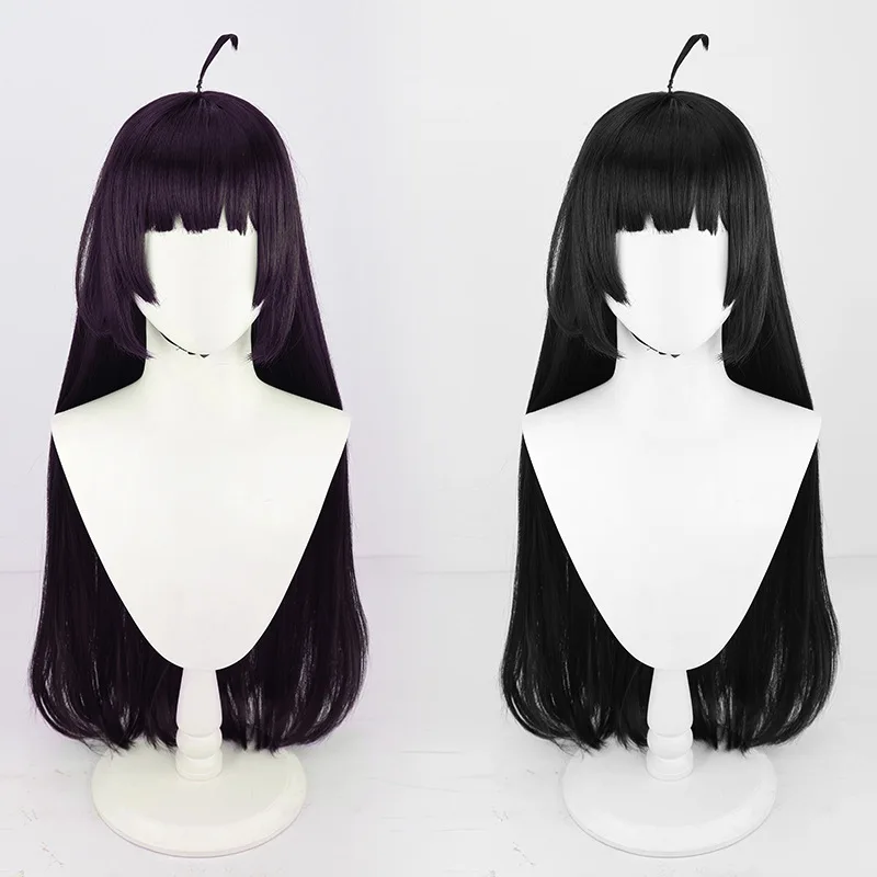 Game Blue Archive Kasumizawa Miyu Cosplay Wig Black / Dark Purple Long Straight Synthetic Hair Halloween Party