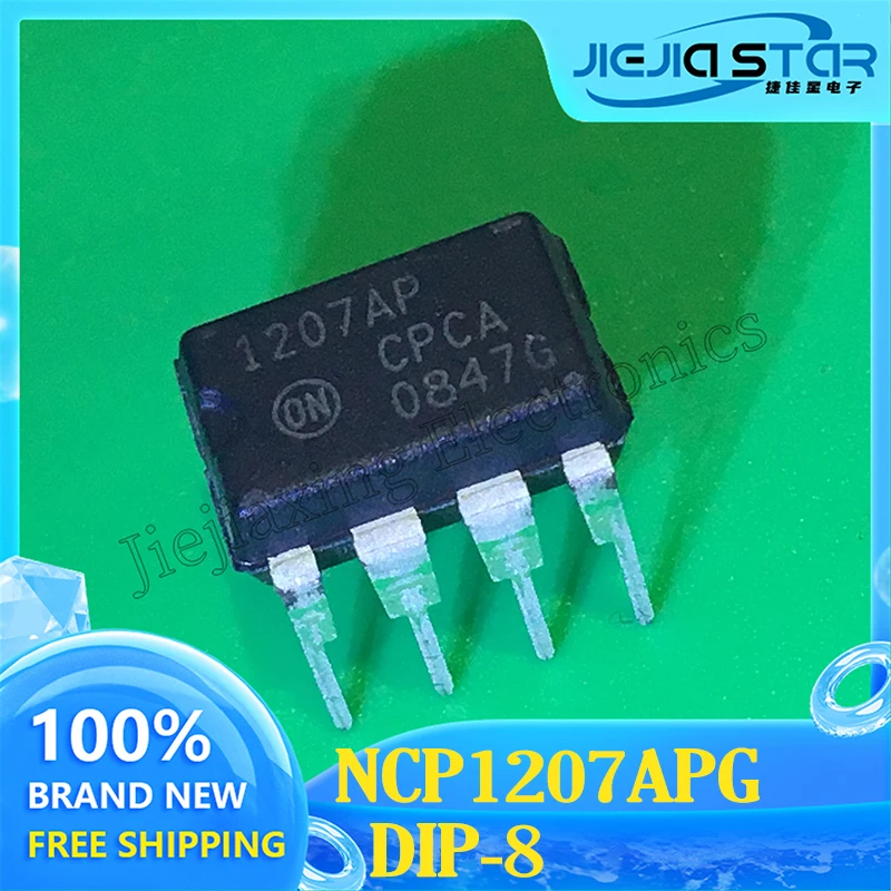 Ncp1207apgおよびncp1207コントローラーおよび電圧レギュレーターチップ、パーツマーク1207ap、dip8、100% 新品在庫あり