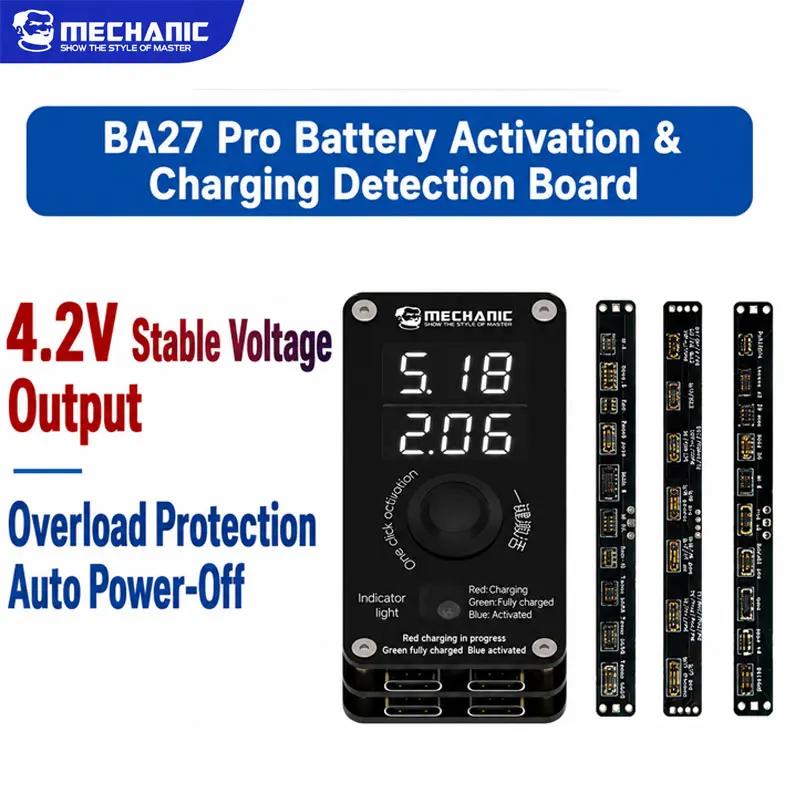 MECHANIC BA27 Pro Battery Activation Test Board One Click Activation Digital Display for Phone Battery Charging Repair