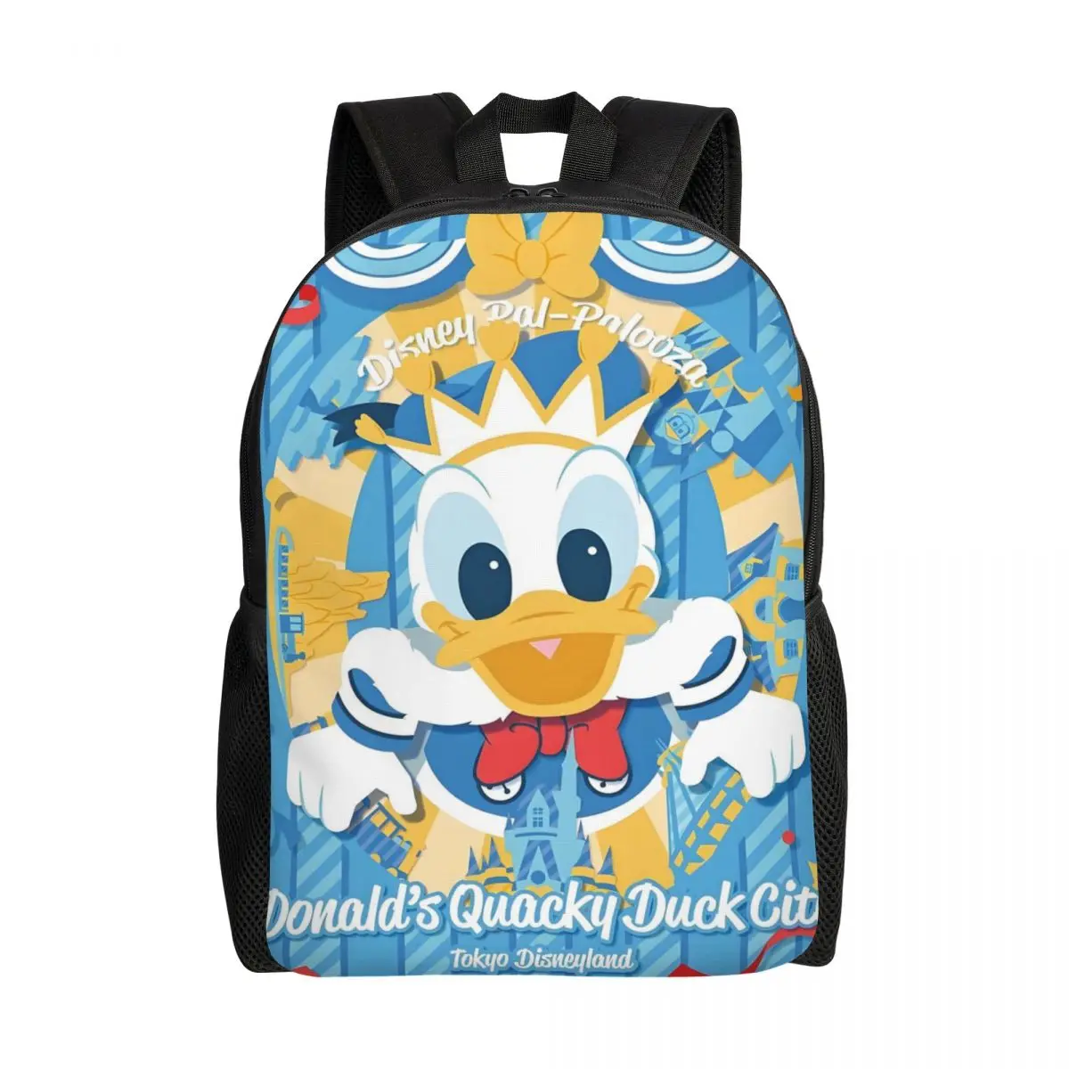 

Custom Donald Duck Cartoon Movie Laptop Backpack Women Men Casual Bookbag for College School Student Adorable Bag